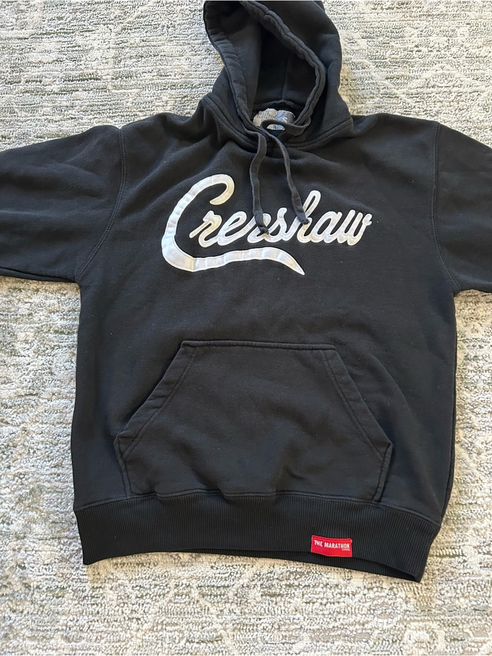 The Marathon Clothing Black Hoodie with White Creeshaw Script